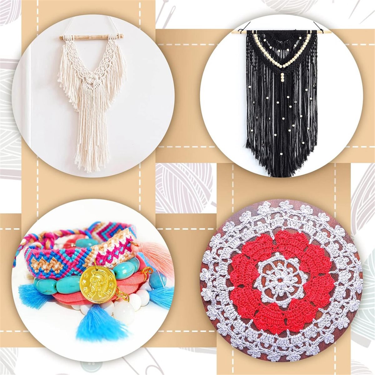 Art Craft For Adults - ชุดเครื่องมือสานตะกร้าไม้แบบมีรอยบาก 18 ชิ้น สำหรับผู้เริ่มต้น เด็ก และผู้ใหญ่