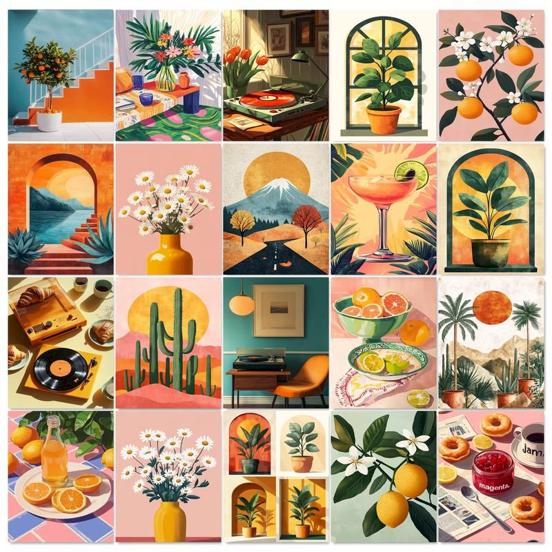 Art Craft For Adults - GATYZTORY ชุดภาพวาดระบายสีตามตัวเลข ลายดอกไม้ สำหรับผู้ใหญ่ งานฝีมือ DIY