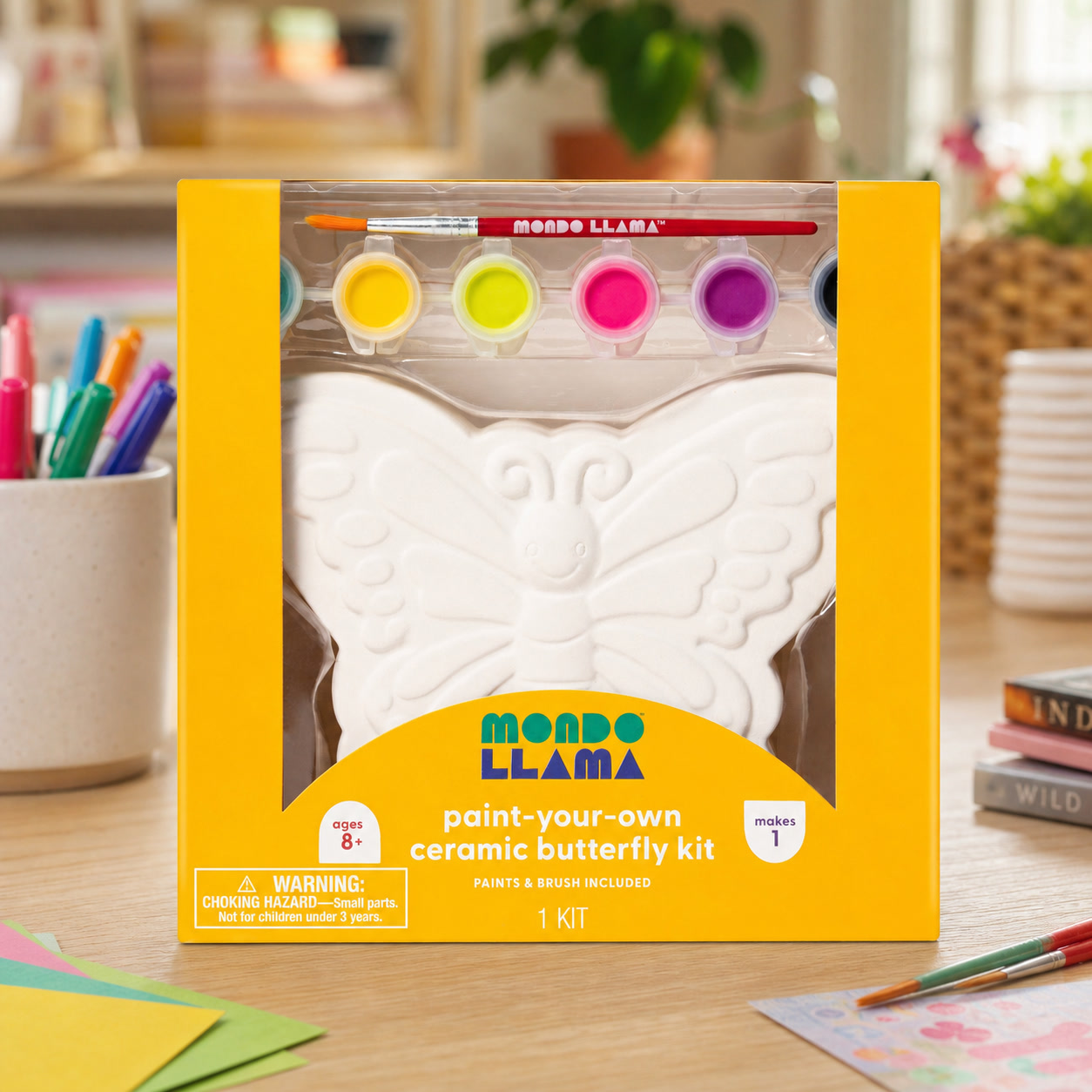 Art Craft Kits For Kids - ชุดงานฝีมือเซรามิกผีเสื้อพร้อมสีและพู่กัน สร้างสรรค์งานศิลปะ DIY สำหรับเด็กอายุ 8 ปีขึ้นไป