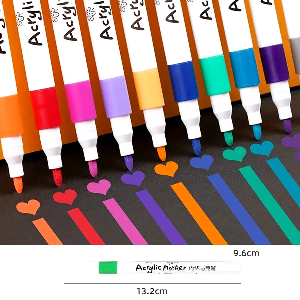 Art Craft 4 Years Old - ชุดปากกาอะคริลิคหัวนุ่ม 12 ถึง 60 สีสันสดใส ปากกาเพ้นท์กันน้ำ