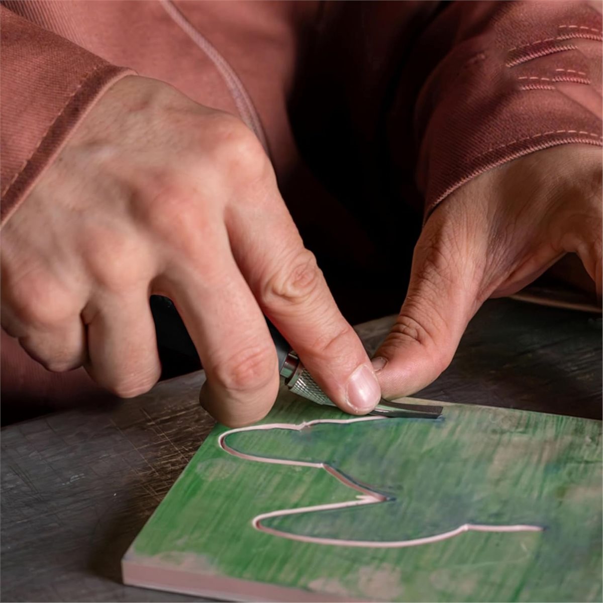 Linocut Carving Tool - ชุดเครื่องมือแกะสลักลินโนเลียม 2 ชุด - พร้อมใบมีด 6