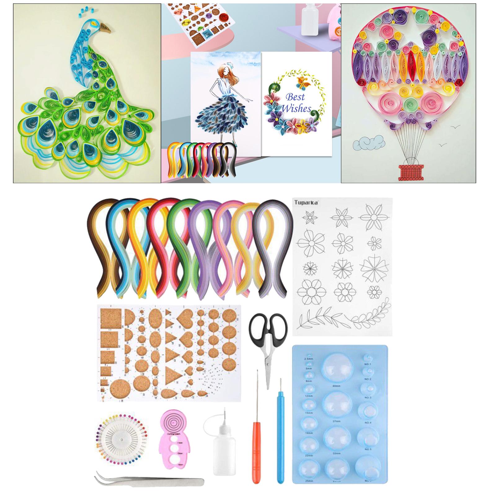 Quilling Paper Strips - เครื่องมือทำกระดาษควิลลิ่งแบบไล่สี 9 สี 900 แถบ 10