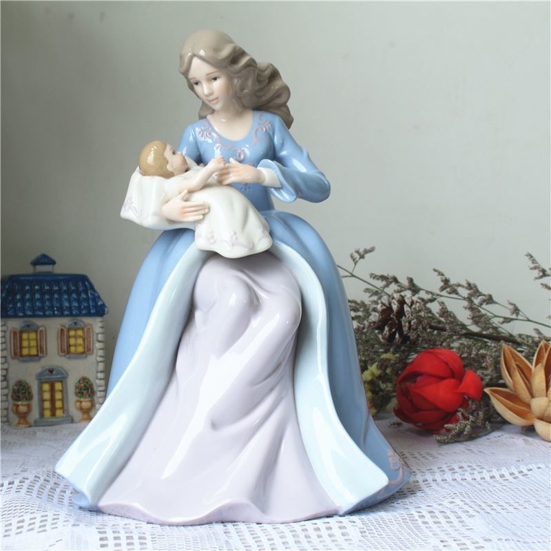 Art And Craft For Mother'S Day - xx-ยุโรป รูปปั้นเซรามิกแม่ลูก ของตกแต่ง ของขวัญวันแม่ ของตกแต่งบ้าน ห้องนั่งเล่น