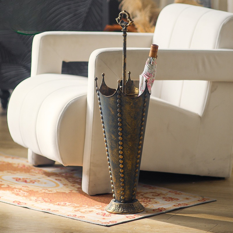 Art Craft Umbrella - ที่เก็บร่มแบบอเมริกันย้อนยุค ถังเหล็กศิลปะวินเทจสำหรับวางร่มที่ทางเข้าบ้าน ที่เก็บอุปกรณ์กันฝน