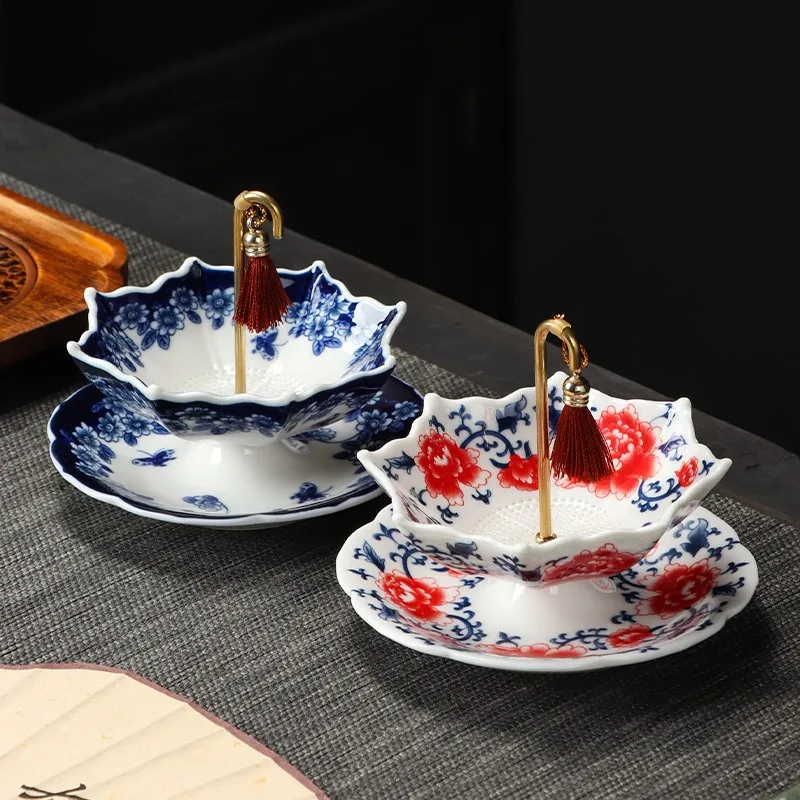 Art Craft Umbrella - Creative ร่มรูปกรองชาที่ถอดออกได้เซรามิคกรองชุดชา Home Desktop Decor เครื่องประดับศิลปะหัตถกรรมธุรกิจของขวัญ