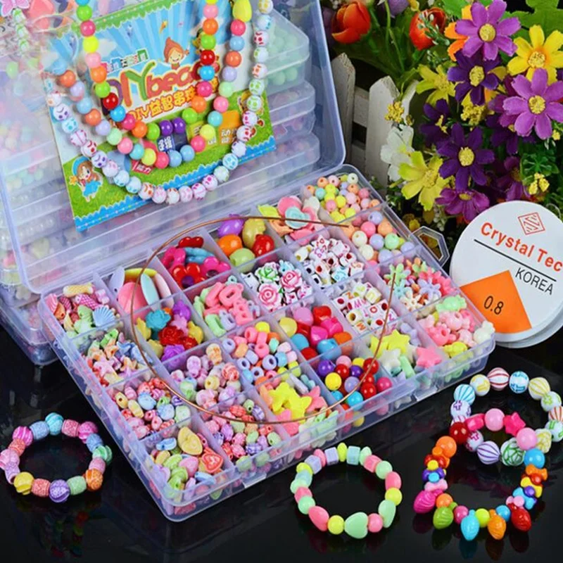 Art Craft Kits For Kids - ชุดลูกปัด DIY สำหรับสาวๆชุดทำเครื่องประดับสำหรับเด็กผู้หญิงเด็กน้อยลูกปัดมุกสำหรับกำไลสร้อยข้อมือสร้อยคอชุดสร้างสรรค์งานศิลปะหัตถกรรม