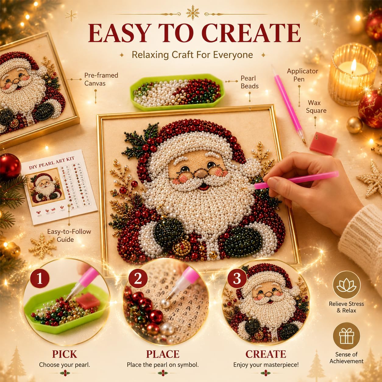 ชุดงานศิลปะภาพวาดเพชรไข่มุก DI - Art Craft For Adults บทวิจารณ์และราคา