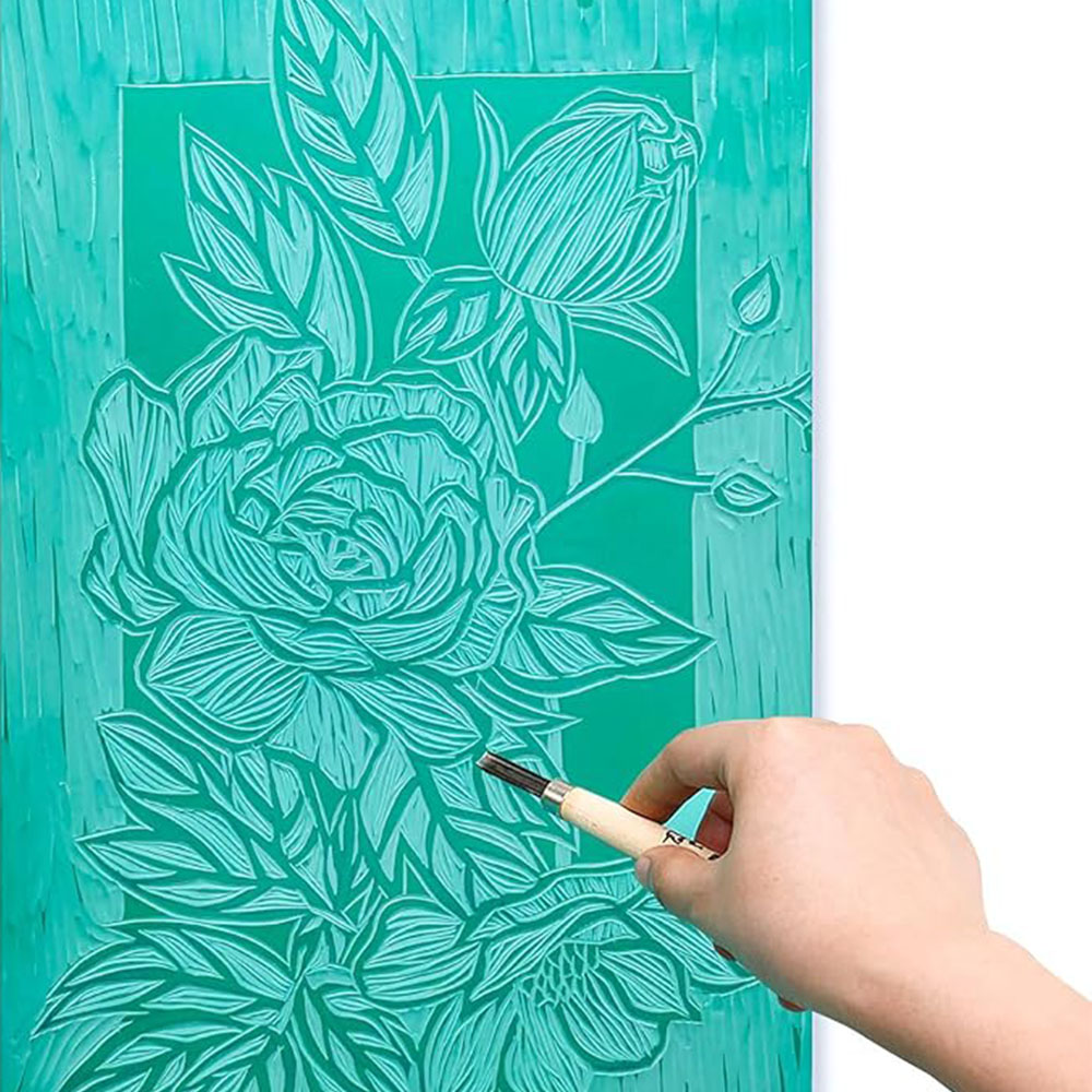 แผ่นยางแกะสลักแบบนุ่ม แกะสลักง - Linocut Carving Tool บทวิจารณ์และราคา