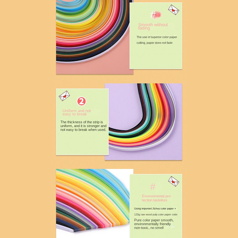 กระดาษควิลลิ่ง 180 องศา ขนาด 3 - Quilling Paper Strips บทวิจารณ์และราคา