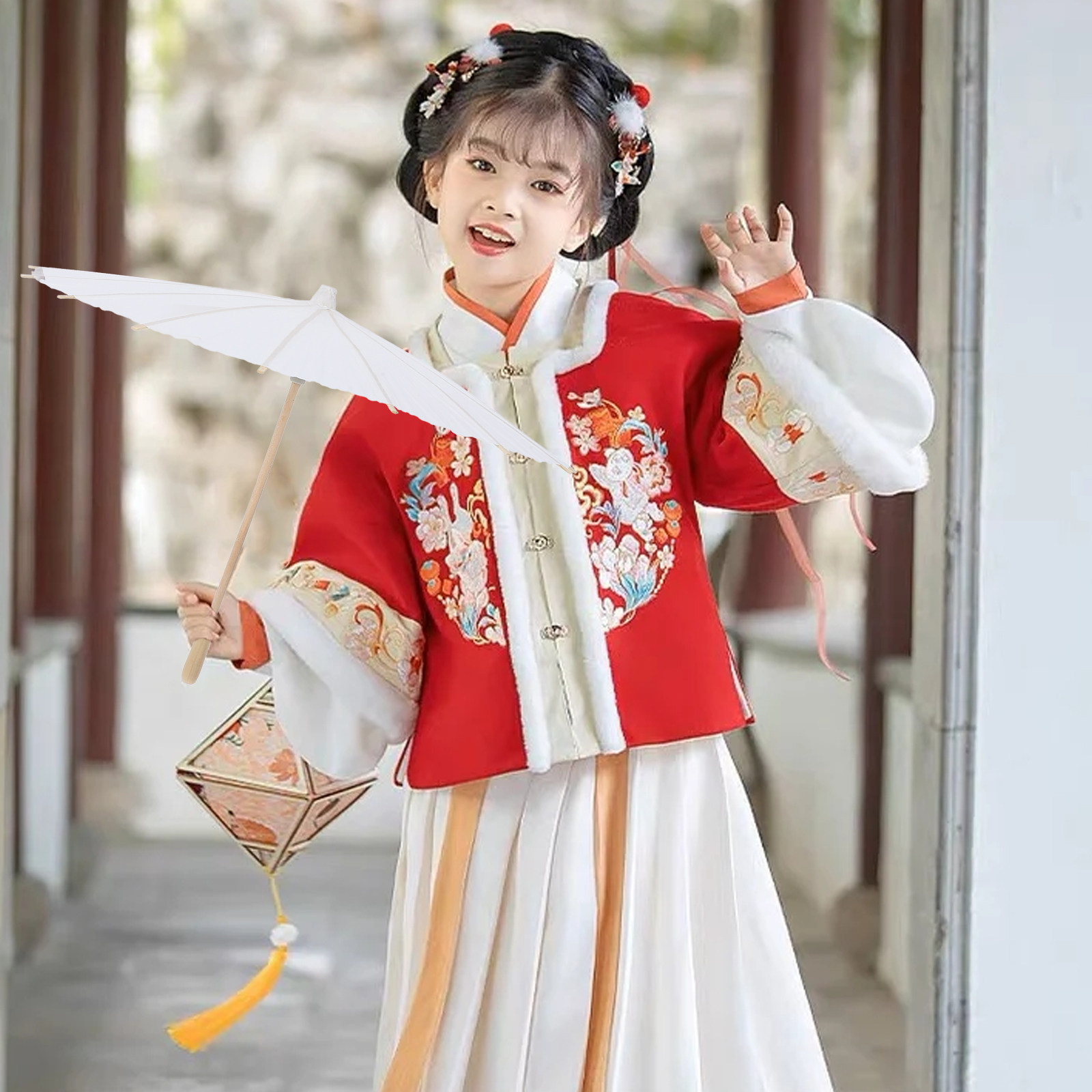 ร่มกระดาษสีขาวสำหรับงานศิลปะ D - Art Craft Umbrella บทวิจารณ์และราคา
