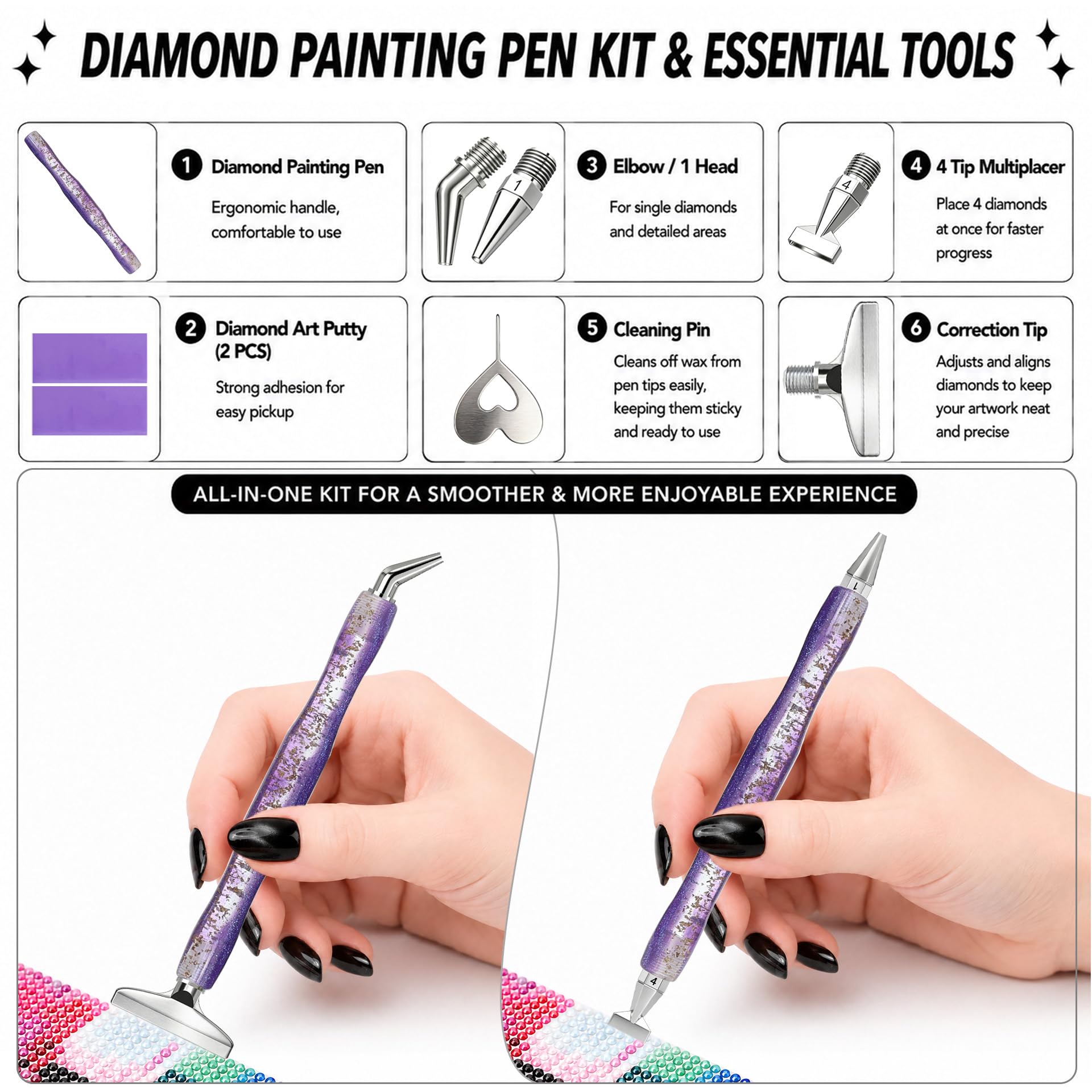 ปากกาสำหรับงานเพ้นท์เพชร ปลายโ - Art Craft For Adults บทวิจารณ์และราคา
